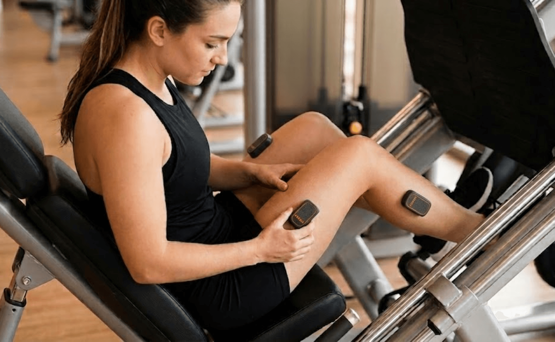 Screenshot showing the Inara sensor placed on the target muscle.